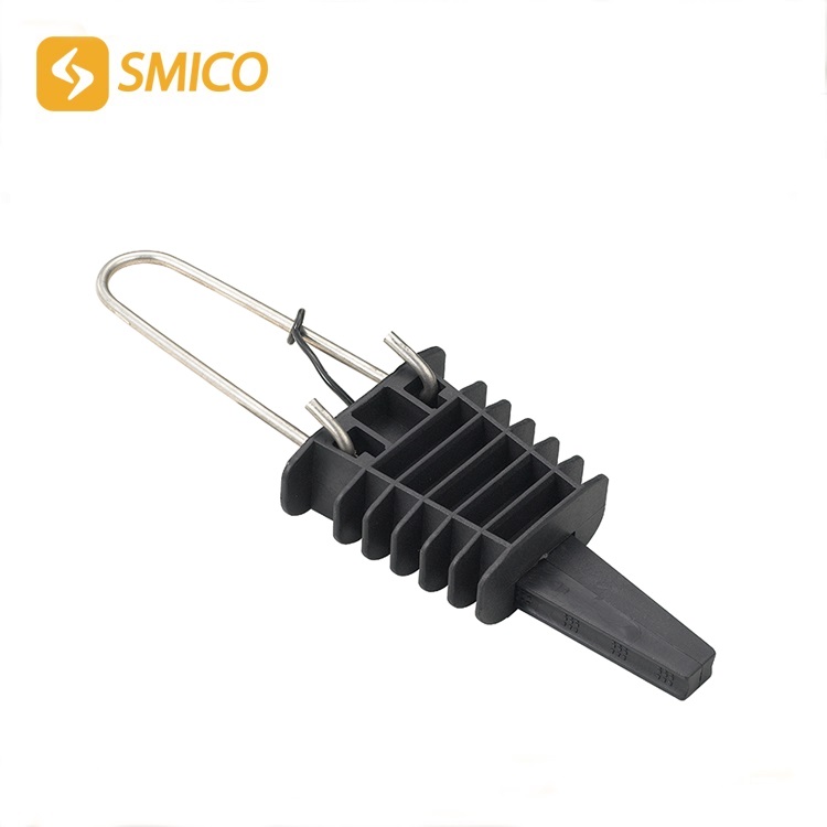 Black plastic anchoring clamp STB  for insulated LV ABC cable