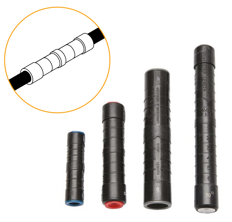 Waterproof pre-insulated sleeve MJPB compression connectors for service cables