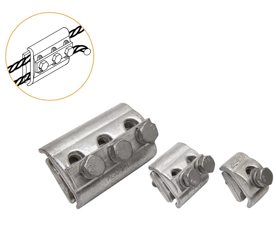 High strength AL alloy parallel groove clamp for connecting overhead conductors